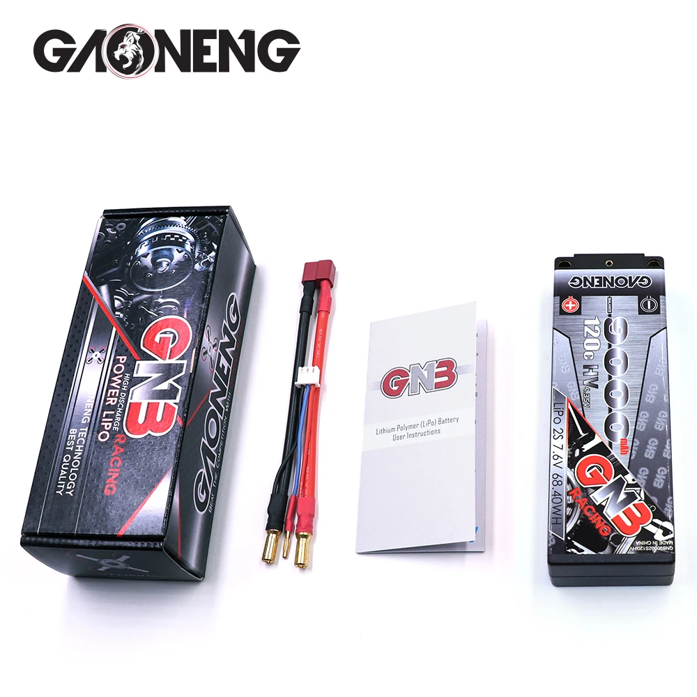 Аккумуляторная батарея Gaoneng GNB 9000 мАч 2S 7 6 В HV 120C 240C LiHV с разъемом T для 1:10 1/10 RC