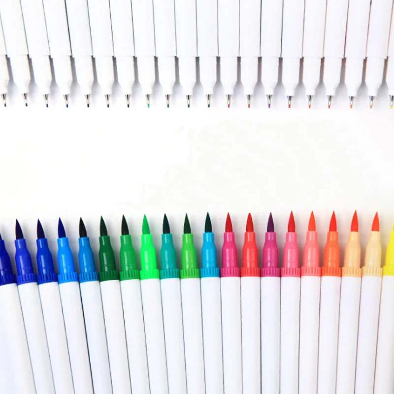 60 цветов маркеры щеток Набор мягкие фломастеры для рисования ручка для эскиза рисования двойная головка маркеры копия