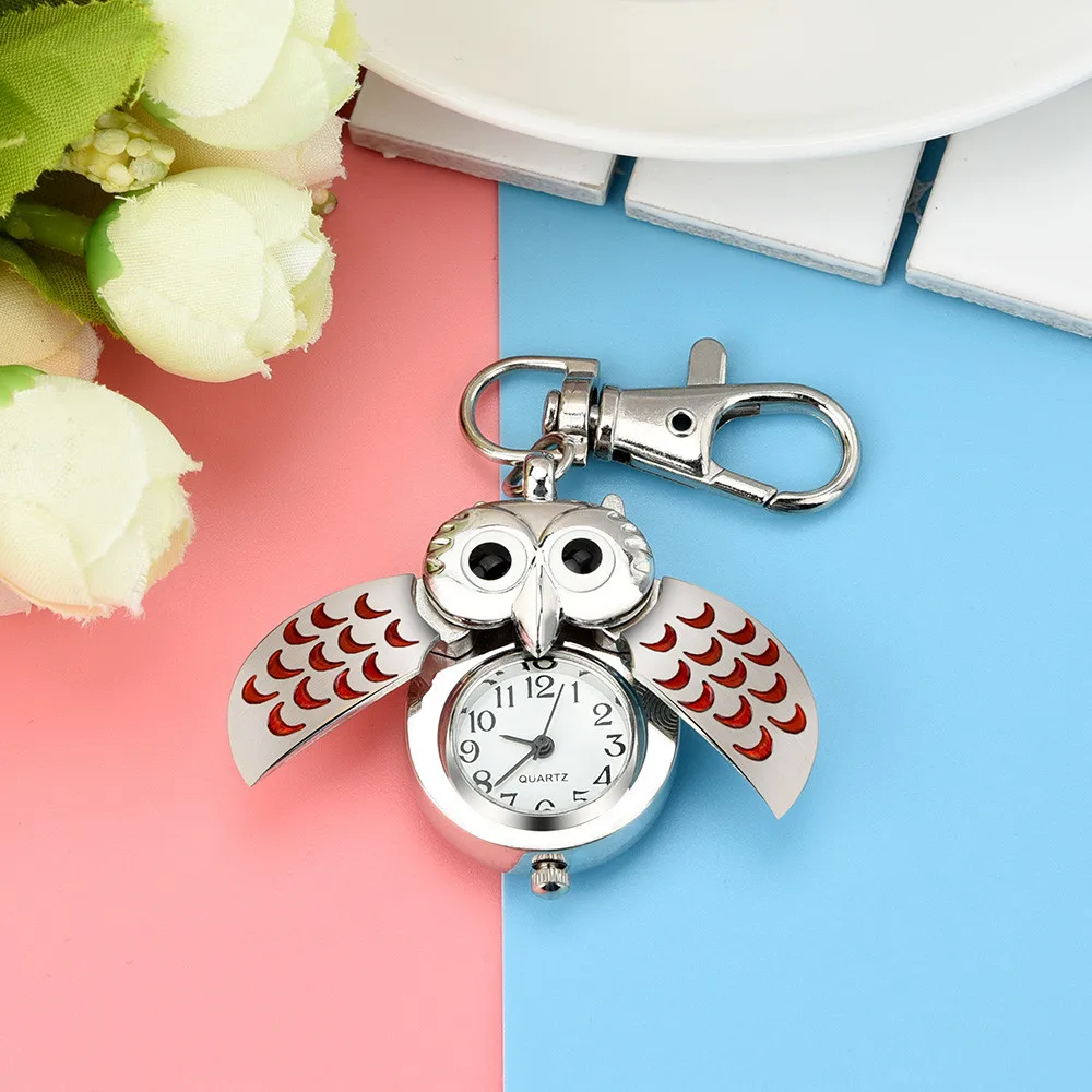 

High Quality Pocket Watch Hot Sale Fashion Owl Retro Watch Key Buckle Watch Necklace Pendant Watch Jewelry Quartz Watch Gift #W