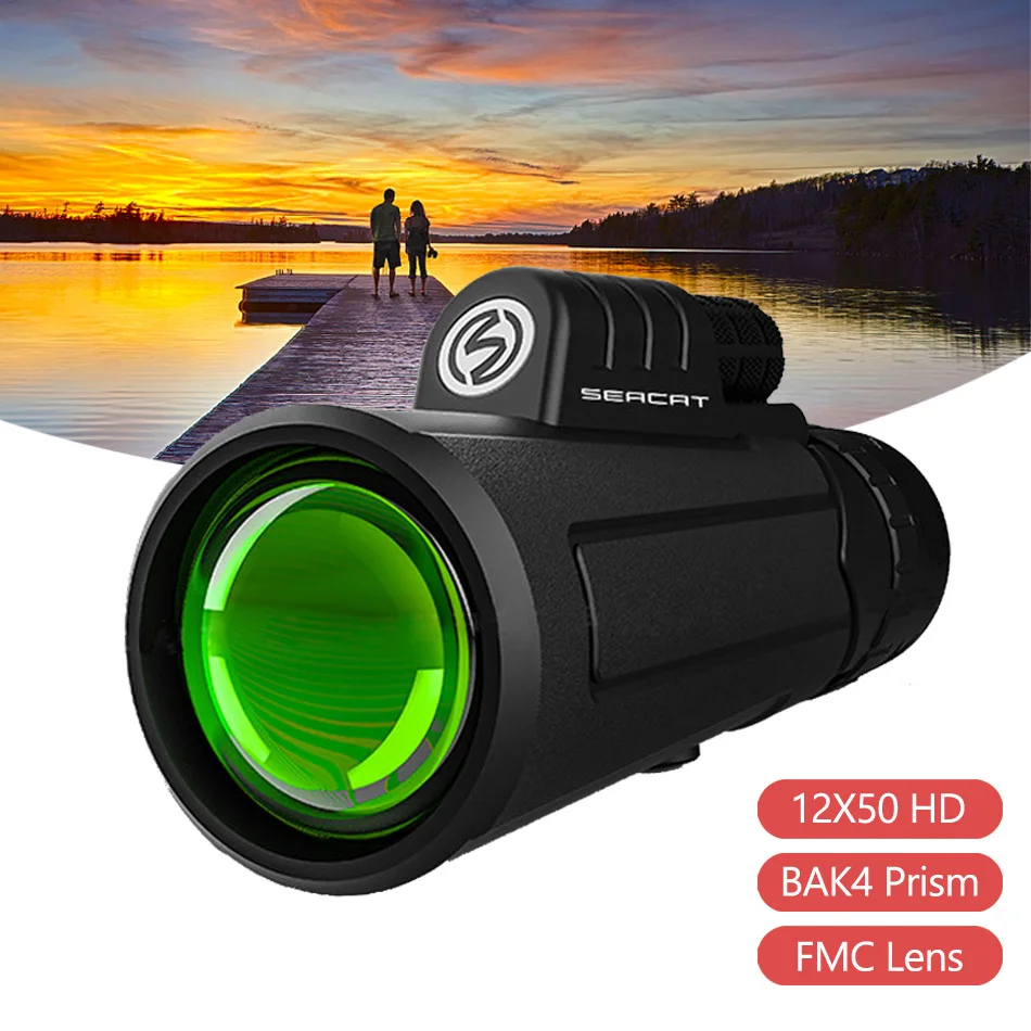 

Monocular Telescope 12X50 BAK4 Professional Telescopio Zoom Prismatico Lornetka Teleskop Verrekijker Night Vision Tools