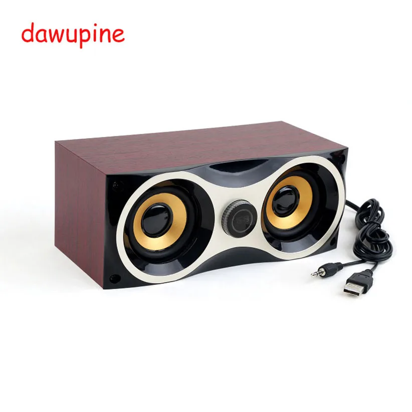 dawupine Wood Computer Audio Desktop font b Speaker b font Notebook mini Subwoofer USB Power Supply