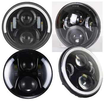 

Marlaa 1 Pcs Running Lights 60w Car Led H4 7inch Car Accessories H4 Led Headlight For Lada Niva 4X4 Uaz Hunter