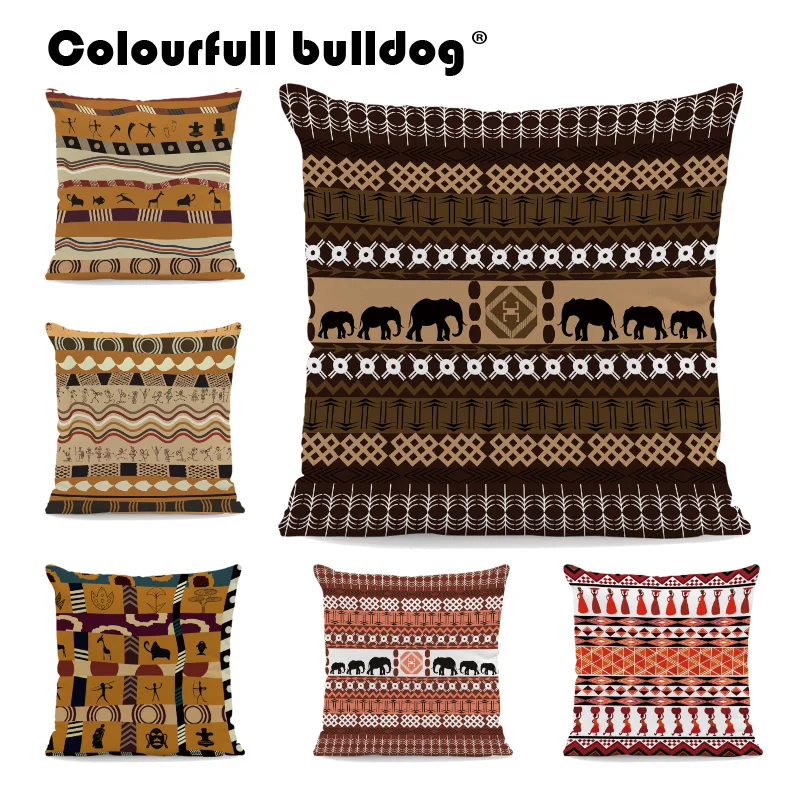 خمر هندسية رمي الوسائد وسادة الزرافة الفيل الماس متعرجة وسادة يغطي جولة مكتب أريكة الزخرفية سادات