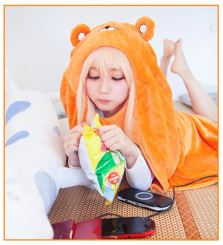 2017 высокое качество Himouto! Umaru-chan Плащ Аниме Umaru Chan Doma Umaru Косплей Костюм фланели плащи одеяло мягкая шапка Толстовка