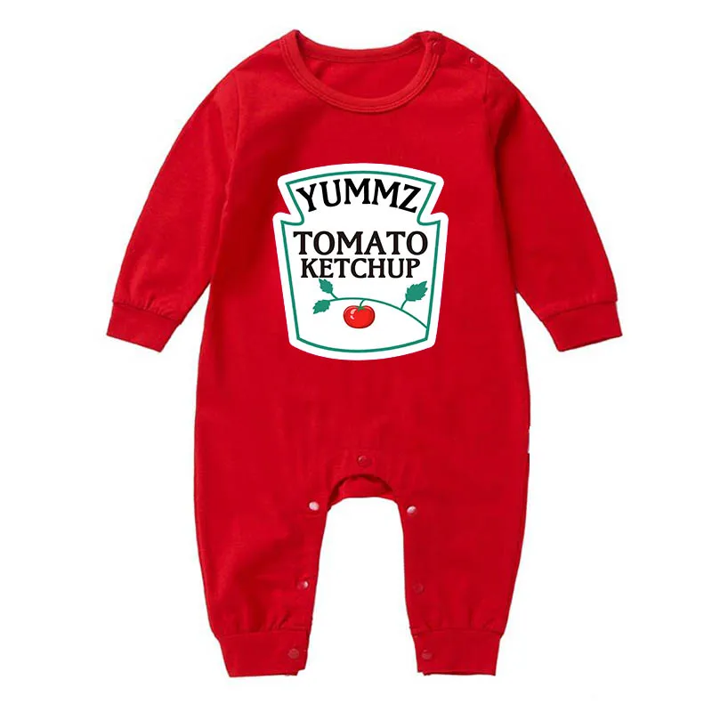 YSCULBUTOL Премиум кетчуп и горчичный детский комбинезон, подарок для близнецов, забавные детские наряды, рождественский подарок для близнецов - Цвет: red
