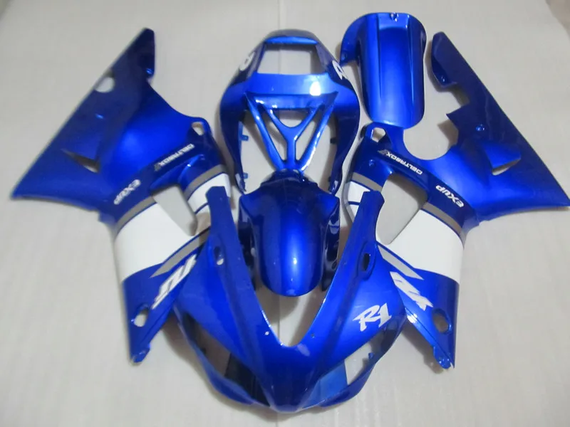 

Motorcycle Fairing kit for YAMAHA YZFR1 98 99 YZF R1 1998 1999 YZF1000 yzfr1 98 ABS blue white Fairings set+gifts YK03