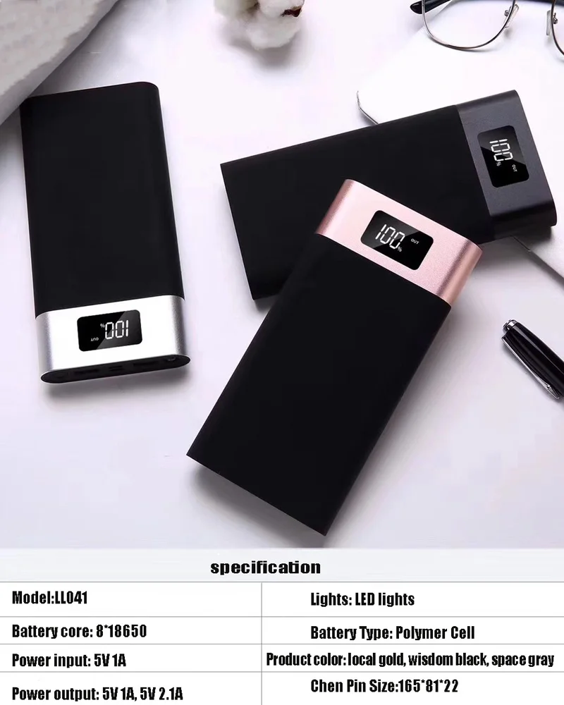 Новый 20800 mA-8400mA Smart Дисплей Зарядка сокровище светодиодный Dual USB Выход металлический корпус мобильного телефона