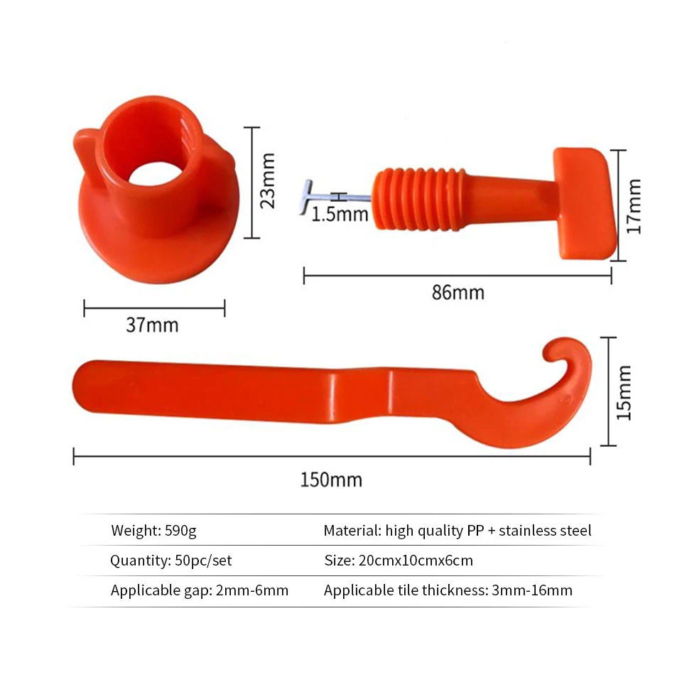 50 шт., выравниватели для пола, напольная плитка, инструмент многоразового использования для каменщика, выравниватель, пластиковый зажим, регулируемый локатор для плитки, система выравнивания
