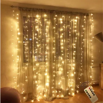 

Remote 3x2m 180led string fairy light Wedding garden party led curtain Decor Garland light led night light Festival Decoration
