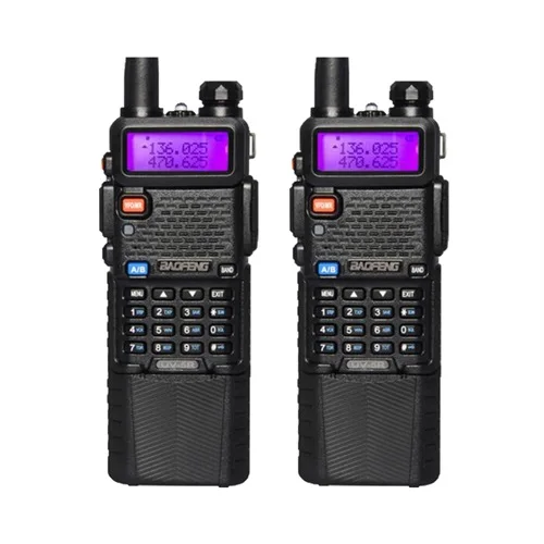 2 шт. Baofeng UV-5R Расширенный аккумулятор 3800 мАч dual band двусторонней Радио 136-174 мГц УКВ 400-520 мГц UHF Ручной приемопередатчик 5 видов цветов - Цвет: Черный