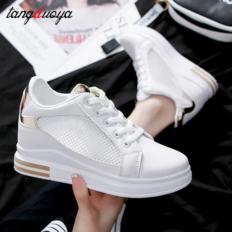 

white shoes woman platform mesh casual shoes women summer wedges shoes for women 2019 deportivas mujer