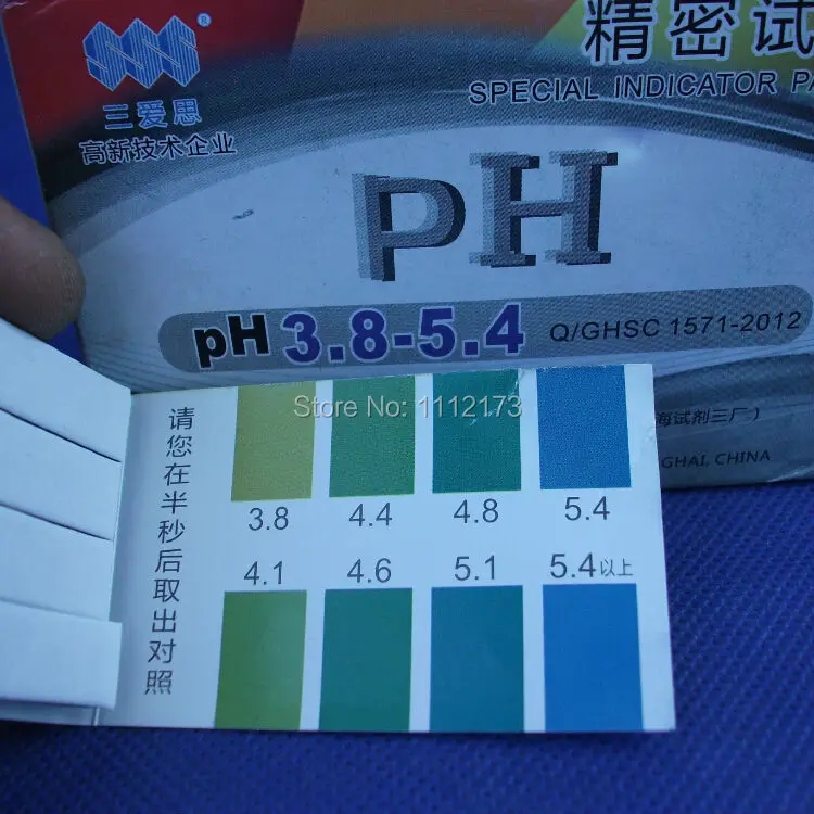 10 шт./лот) Точность: PH 0,2-0,3, диапазон pH: 3,8-5,4, точная тестовая бумага PH, 80 полосок короткий диапазон PH бумаги 3,8-5,4
