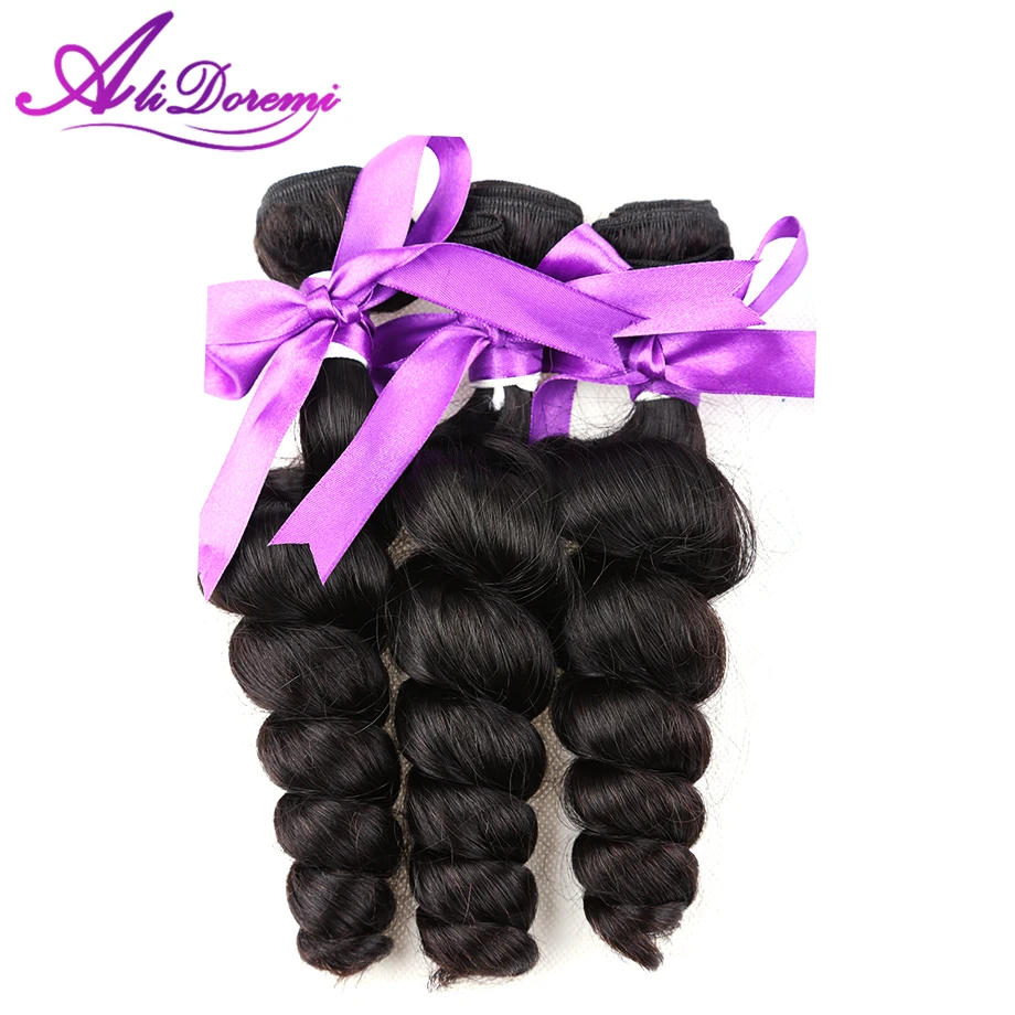

7A Peruvian Virgin Hair Loose Wave 3pcs unprocessed Peruvian Loose Curly Virgin Human Hair Weave Bundles Alidoremi Hair Products