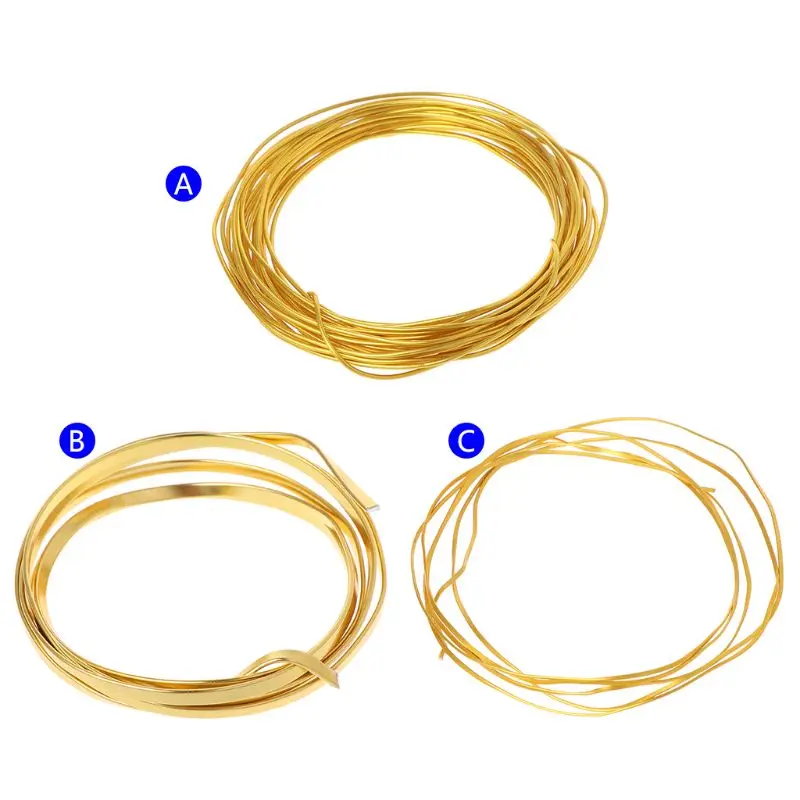 

DIY Handmade Golden Line Jewelry Making Epoxy Resin Necklace Pendant Gold Metal Frame Bend UV Frames Flat Round Wire