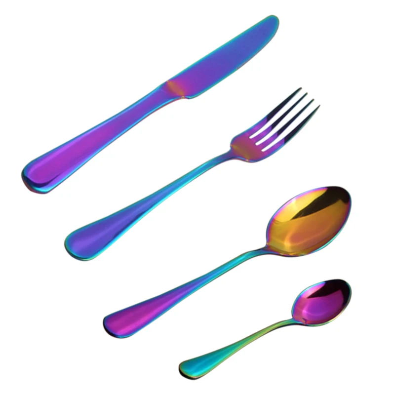 1/4 шт. набор столовых приборов из нержавеющей стали|silverware set|cutlery spoonstravel cutlery |