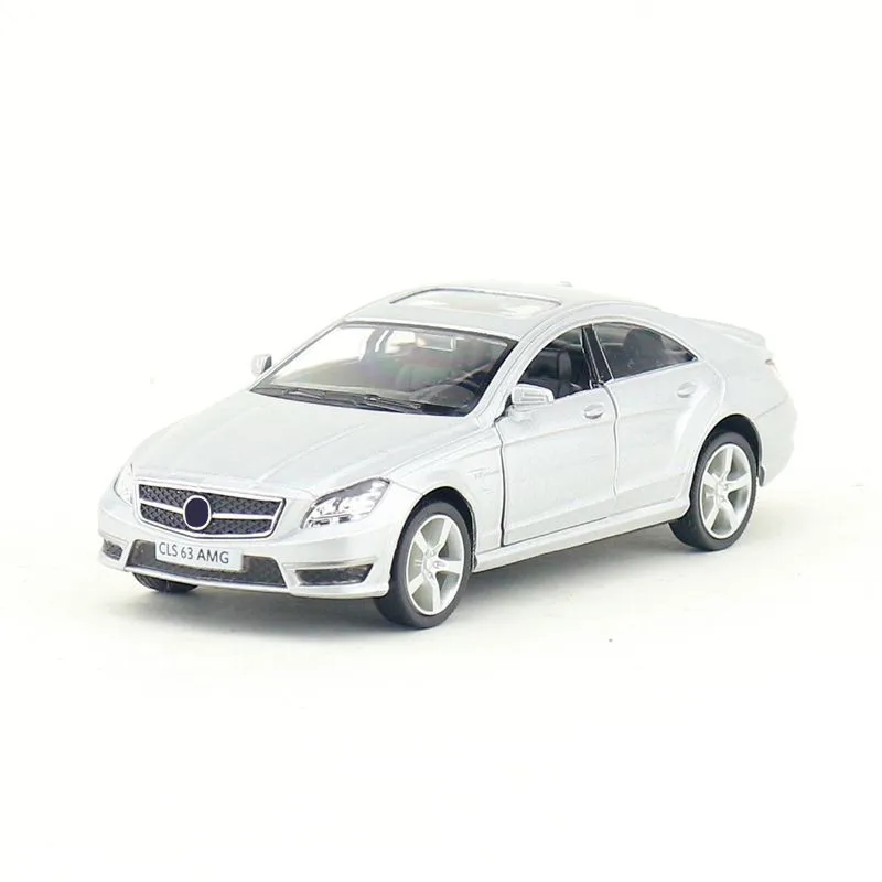Mercedes Benz CLS63 AMG 1:36 Scale Diecast Metal Model Car Toy Matte Black White 