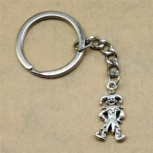 1 шт. металлический брелок клоун забавные люди Арлекин Аксессуары Ювелирные изделия Подарки для детей 24x12 мм Кулон античное серебро