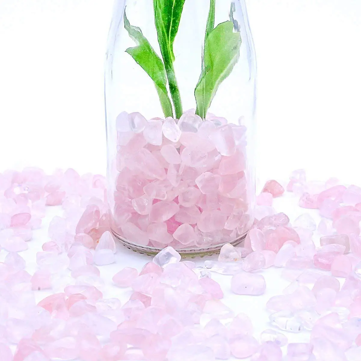 Роза кварцевая галька Розовый кристаллический камень кристаллы Камни Wicca Cristal