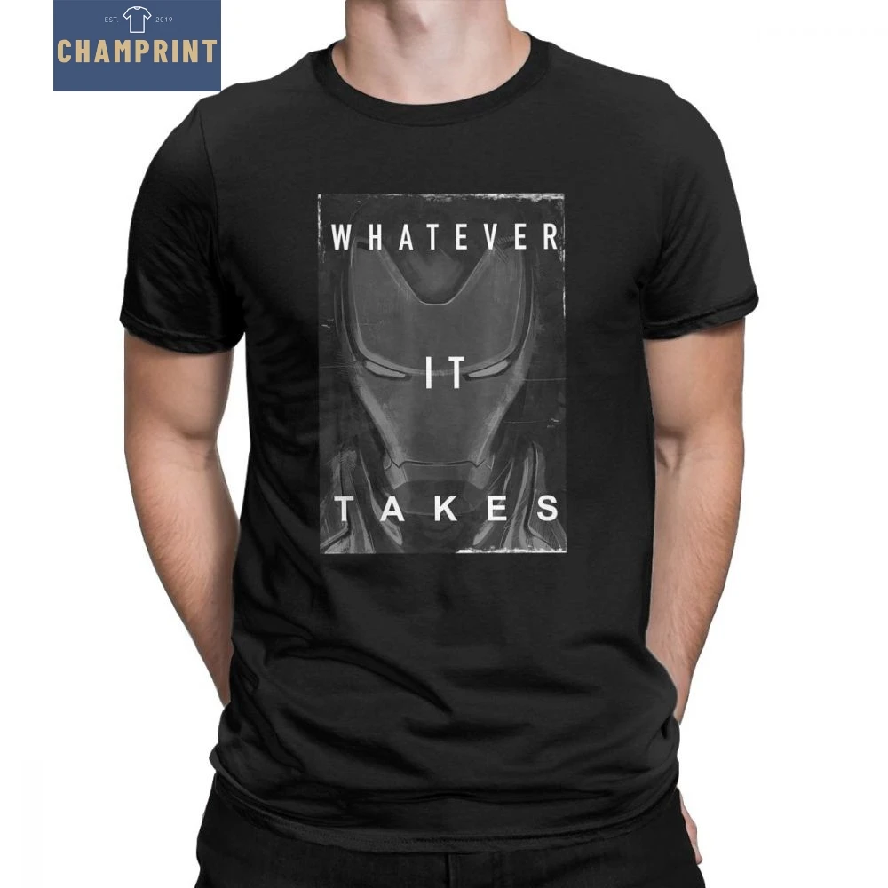 

Whatever It Takes T Shirt Iron Man T-Shirt for Men Avengers 100% Cotton Super Hero Comic Marvel Tee Shirt Short Sleeve Tops