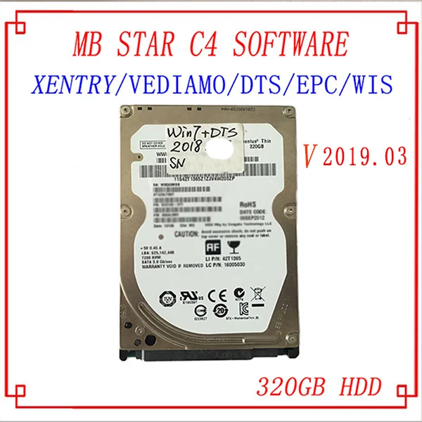 Новейшее комплексное,12 MB STAR C4 полное Программное обеспечение XENTRYSCN/DASEPC/WIS/Starfinder/EWA/VEDIAMO/DTS-Monaco HDD/SSD для C4/C5 - Цвет: HDD with software