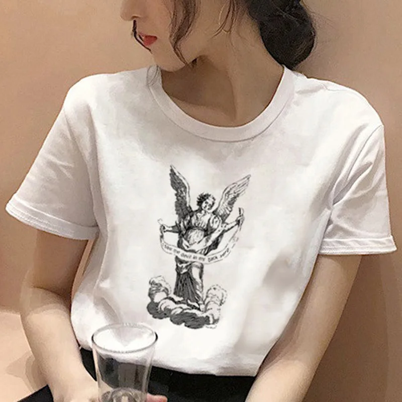 INS Женская Футболка Harajuku Nebula Angels эстетика Летняя женская футболка модный большой