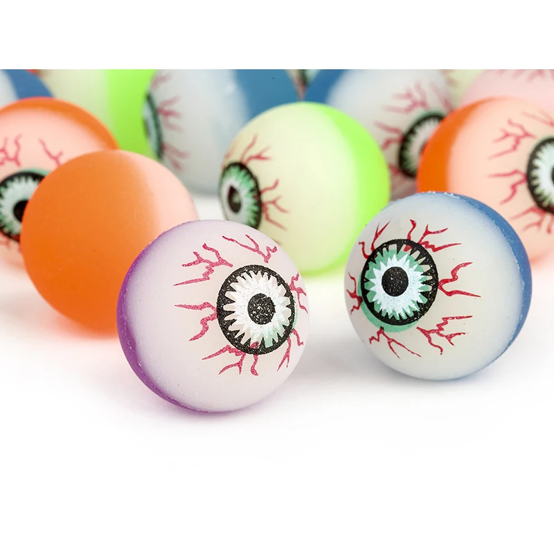 

100pcs Children Toy Ball Colored Boy Bouncing Ball Rubber Outdoor Toys Kids Sport Games Devil Eye Elastic Juggling Jumping Balls