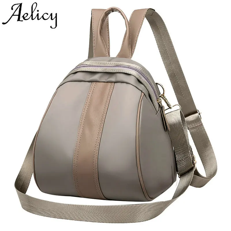 

Aelicy Fashion Women's Backpack Phone Pocket High Quality Girl Solid Color Soft Leather Dual-use Personality Simple Student Bags