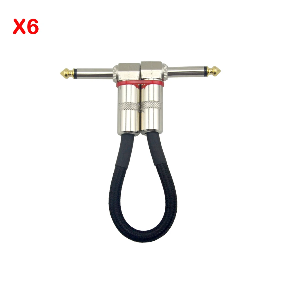 Cabo de Pedal de Guitarra Cabo de 15 6.35m de Comprimento com 1 40cm 4 Cabeças mm Dourado Ângulo Reto Plugue Preto Tecido 6 x - 21 30cm - Image 6