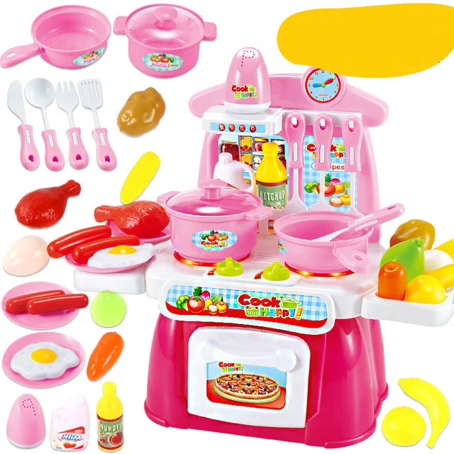 Us 18 35 19 Off 22pcs Set Kitchen Cooking Toy Children Diy Pretend Food Cookware Role Play Kids Puzzle For Gift In