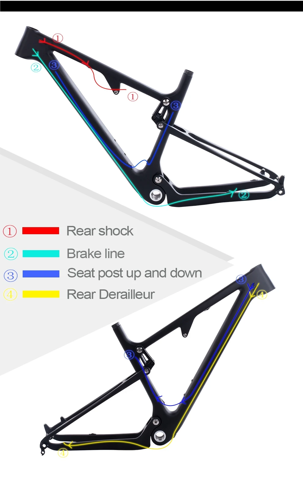 Discount CARBOMANIA Full Suspension Carbon Mountain Bike Frame in Shock 165*38mm travel 100mm Bicycle BOOST 148*12mm 29er MTB Frame 2019 26