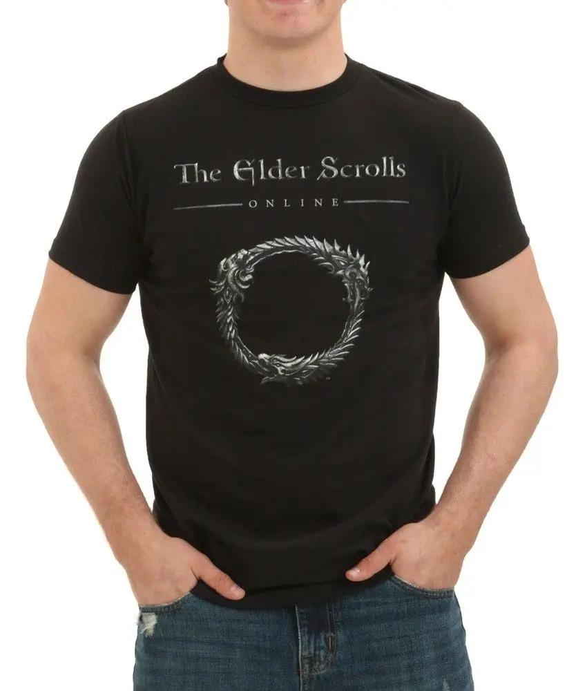 

Elder Scrolls Online Logo T Shirt T Shirt For Men Boy Short Sleeve Cool Tees 3D Men Hot Cheap Short Sleeve Male T Shirt