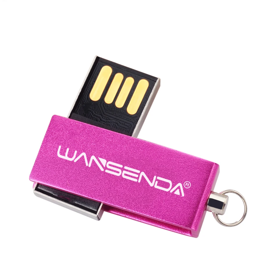 Вращающийся USB флеш-накопитель WANSENDA, водонепроницаемый флеш-накопитель, 4 ГБ, 8 ГБ, 16 ГБ, 32 ГБ, 64 ГБ, флешка, флеш-накопитель с цепочкой