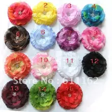 4 ''пион Гербер Пион Детские банты для волос детские заколки для девочек цветы полосы 50 шт. nvcxx5202