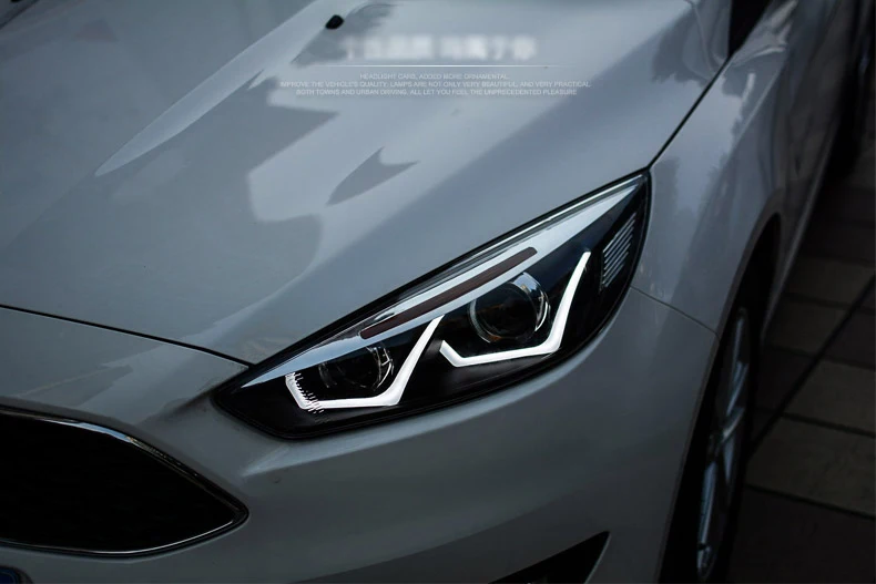 Ownsun Eagle Eyes светодиодный DRL Bi-xenon проектор линзы фары для Ford Focus