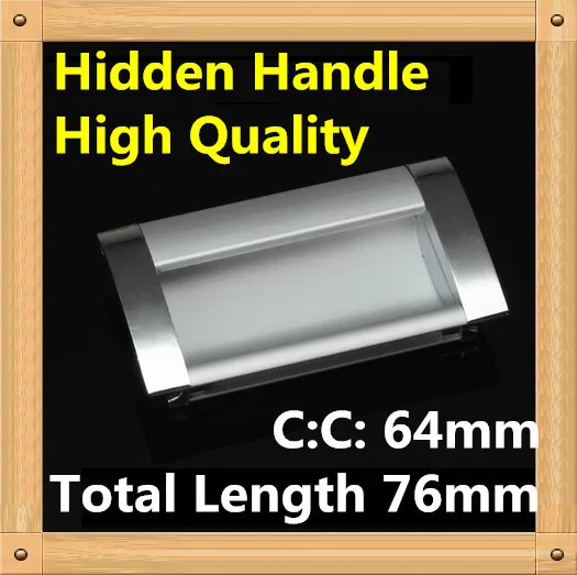 Best Offers Length 76mm Hole Pitch 64mm Zinc alloy hidden handle Kitchen Furniture handle drawer handle Best Offers Length 76mm Hole Pitch 64mm Zinc alloy hidden handle Kitchen Furniture handle drawer handle