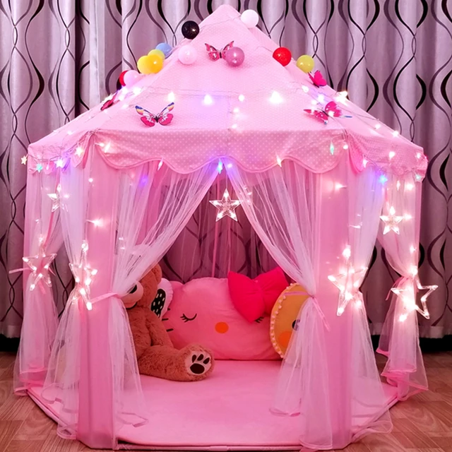Portable Kids Toy Tipi Tent Ball Pool Princess Girl Castle Play House Children Small House Folding Playtent Baby Beach Tent 2
