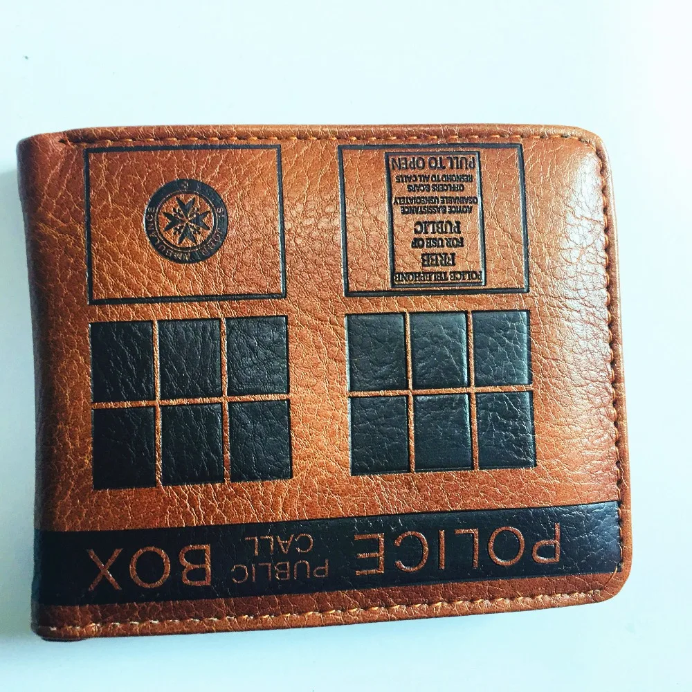 

New Anime Police Box Cartoon Wallets For Children Boy Girl Pu Leather Short Wallet W1138Y