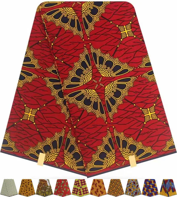6 ярдов хлопок африканская восковая печать ткань, батик Анкара ткань для Пэчворк африканская настоящая восковая печать Африканская Хлопковая ткань HH-A2