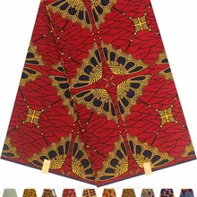 6 ярдов хлопок африканская восковая печать ткань, батик Анкара ткань для Пэчворк африканская настоящая восковая печать Африканская Хлопковая ткань HH-A2