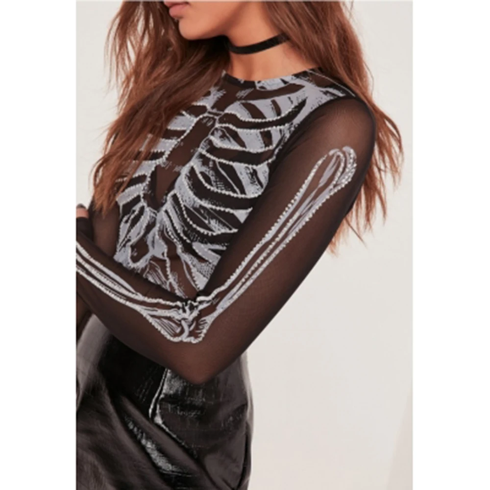 Ichiemma Black Skeleton Print Women 