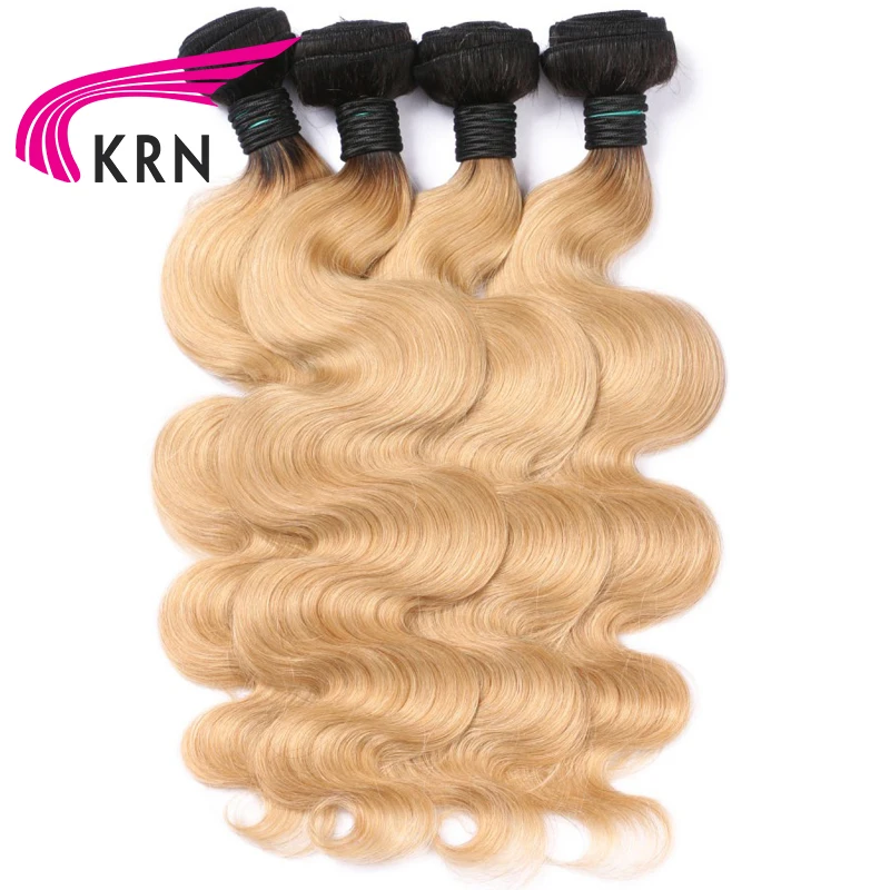 KRN 1B/27 Brazilian Hair Weave Bundles Ombre Remy Hair Extension 100 Human Hair Body Wave Bundles Healthy Fast Shipping