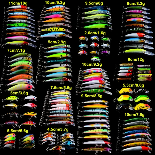 New 138pcs/lot Fishing Lures Mixed 16 Models Plastic Fish Bait