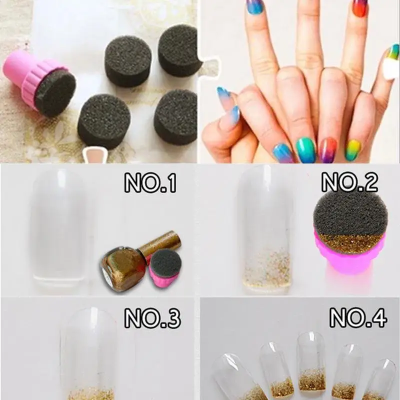 5Pcs/Set DIY Nail Art Stamping Scraper Manicure Sponge Seal Polish Nail Decoration Tool Professional Nail Stamp Kit