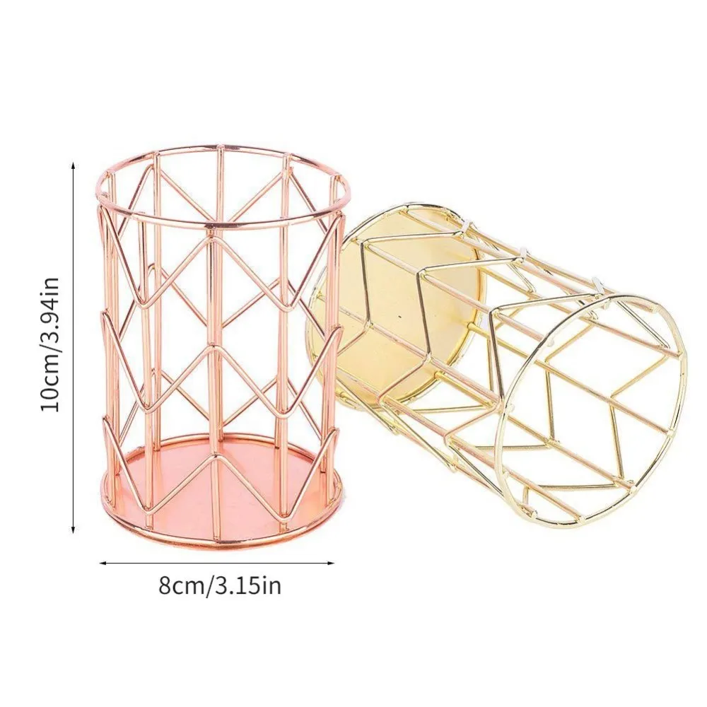 Держатель для кистей для макияжа, металлическая сетчатая корзина, стол для хранения, органайзер, провод, золотая ручка, карандаш, чехол для хранения, держатель, Комплект косметики для макияжа, держатель