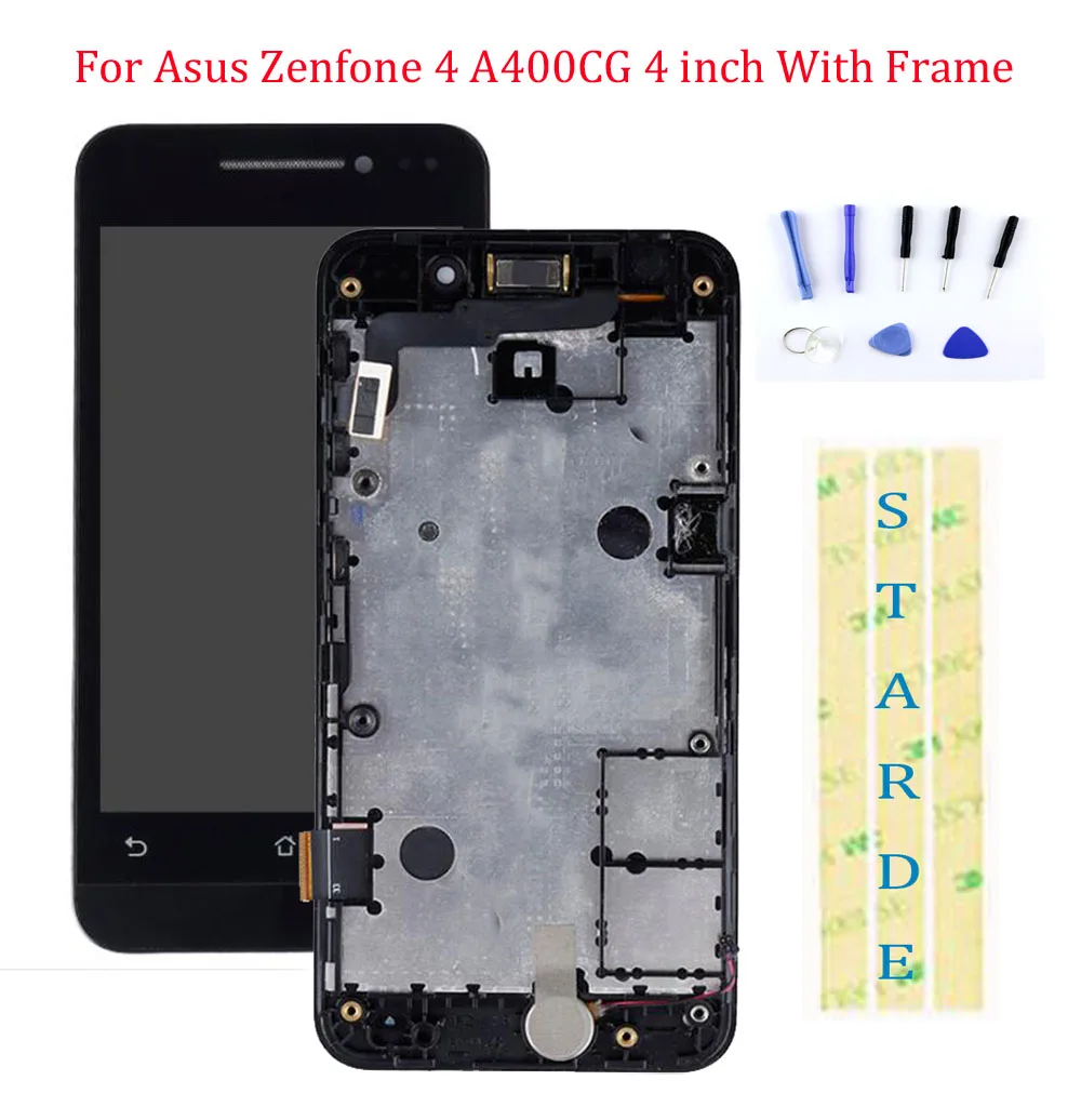 Цена STARDE font b lcd b font для Asus Zenfone 4 A400CG font b lcd b font дисплей кодирующий преобразователь сенсорного экрана в сборе с рамкой 4