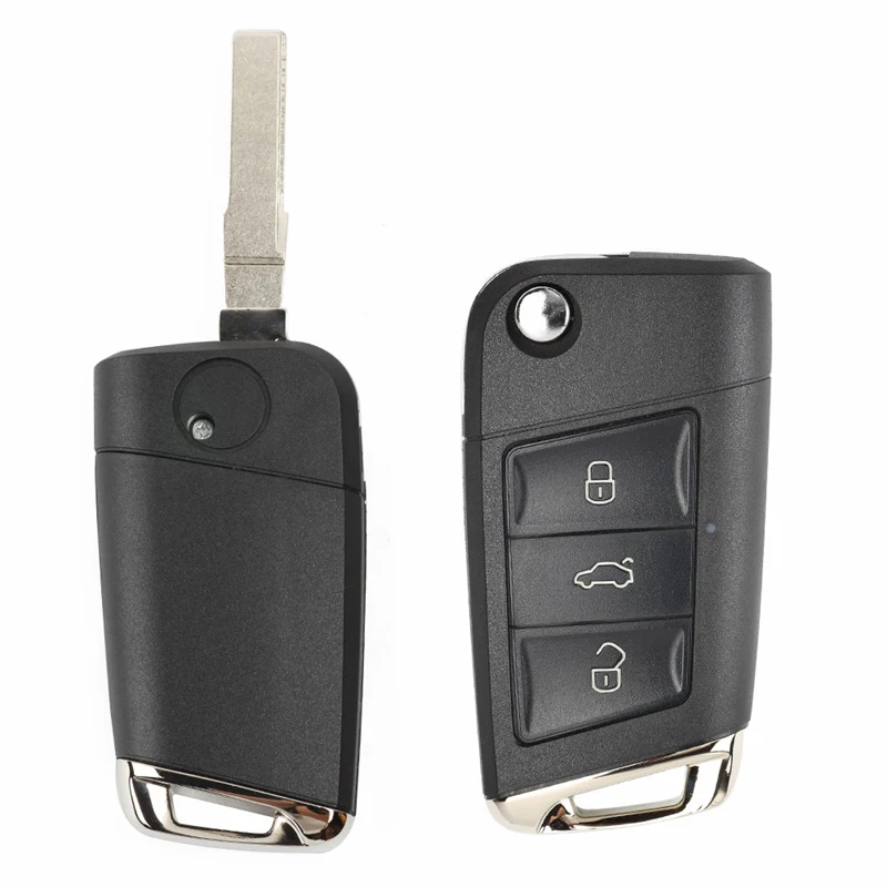 Keyecu Новые 3 кнопки Relacement Модифицированная Складная откидная оболочка ключа дистанционного управления Крышка для Volkswagen Golf 7 Jetta Passat Beetle Polo Bora