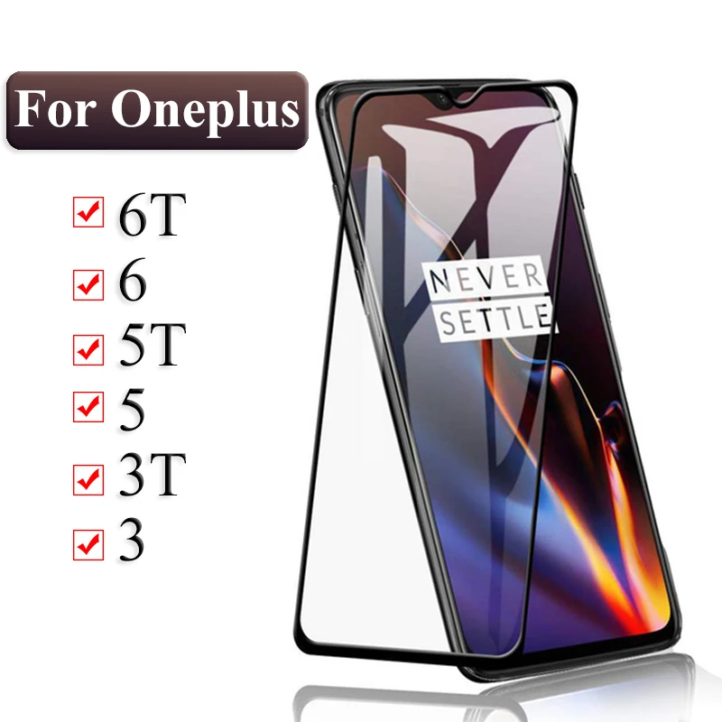 

Full cover for oneplus 6t tempered glass on one plus 6 5 3 t 5t 3t glas screen protector oneplus6 oneplus3 9h protective film