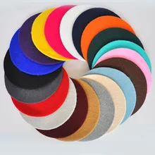 LUCKYLIANJI сплошной цвет художника стильный берет шляпа леди девушки шерсть Сутулый колпачок Tam Beanie(эластичный размер