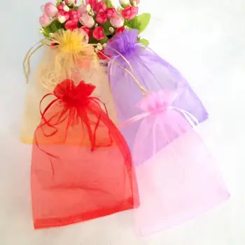 

200pcs/lot 10 sizes 20 colors Jewelry Packing Drawable Organza Bags Wedding/Christmas Gift Bags / gift box Pouches Candy bags