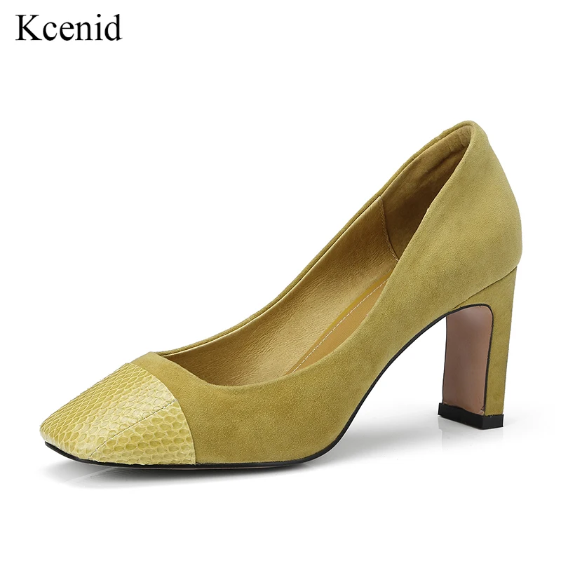 snakeskin square toe heels